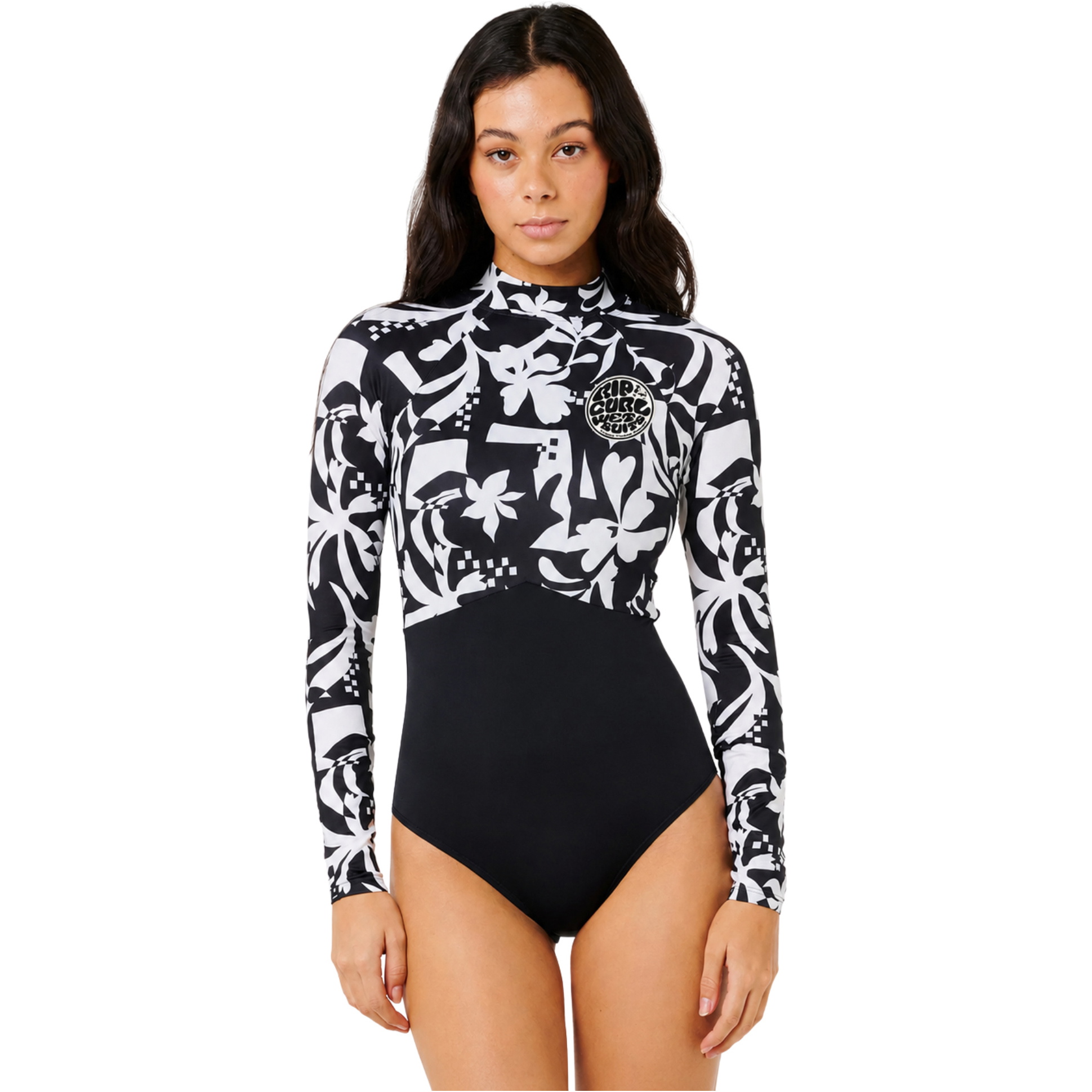 2026 Rip Curl Womens G-Bomb 1.5mm Long Sleeve Back Zip Spring Wetsuit 13ZWSP - Black / White